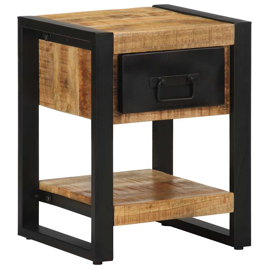 Tables de chevet, lot de 2, en bois de manguier brut