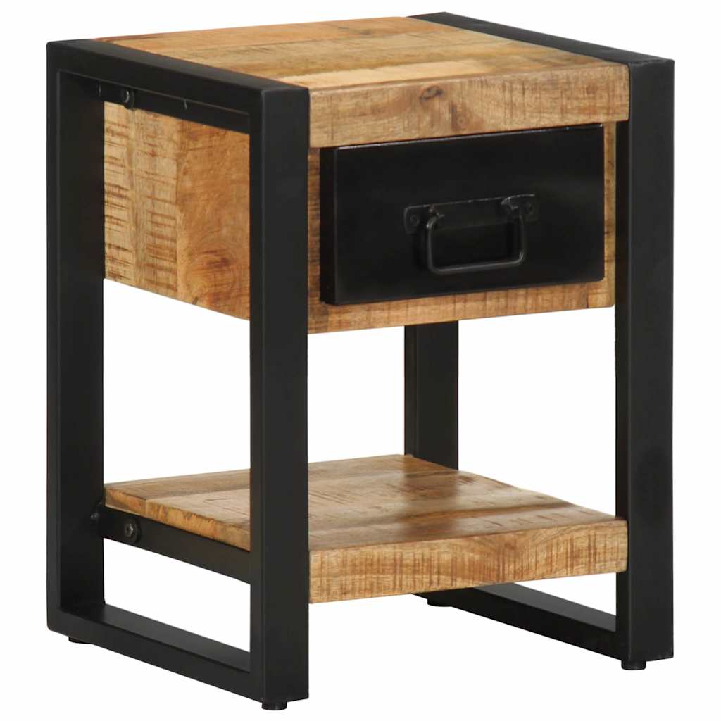 Tables de chevet, lot de 2, en bois de manguier brut