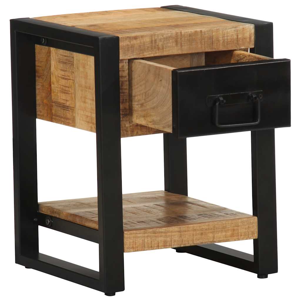 Tables de chevet, lot de 2, en bois de manguier brut