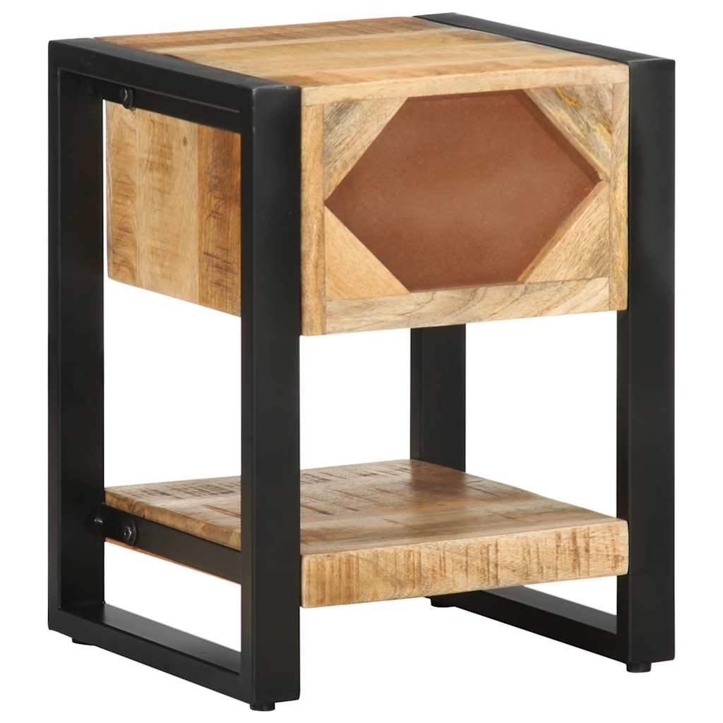 Tables de chevet, lot de 2, en bois de manguier brut