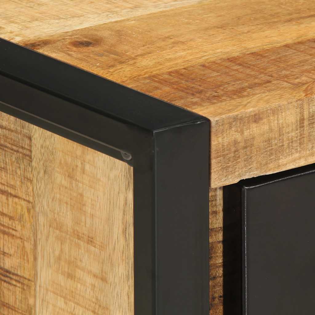 Tables de chevet, lot de 2, en bois de manguier brut