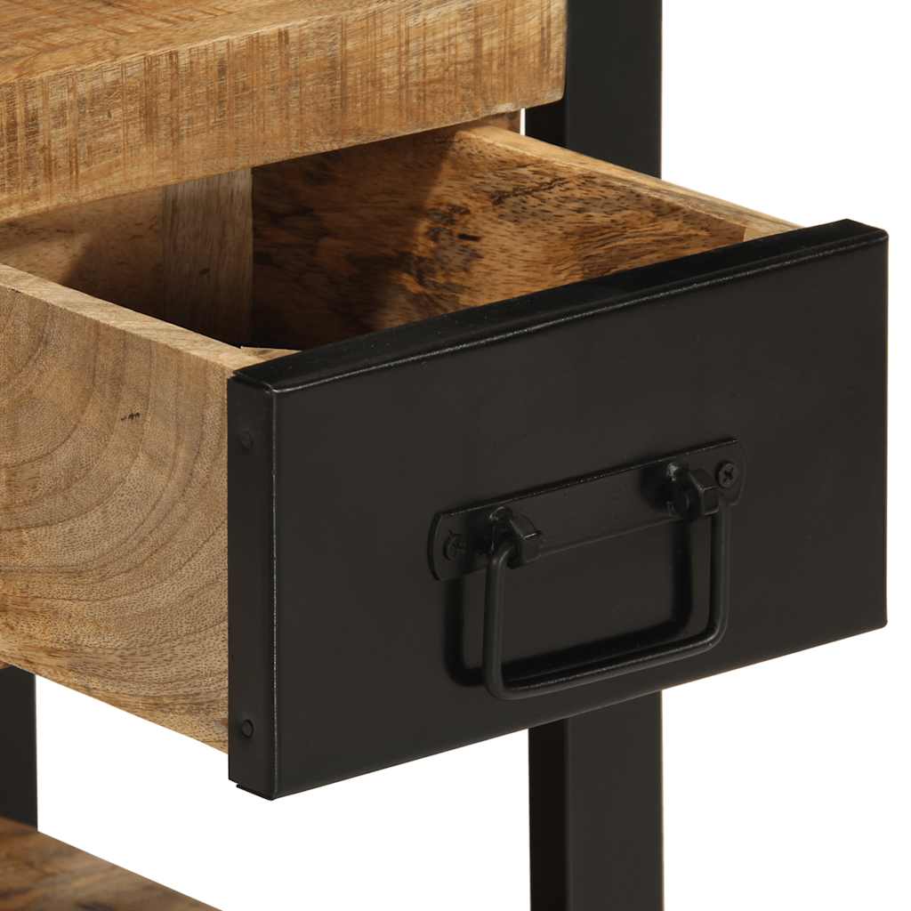Tables de chevet, lot de 2, en bois de manguier brut