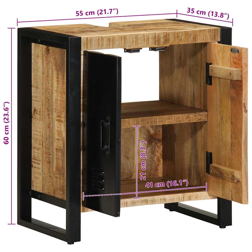 Badezimmerschrank Braun 55 x 35 x 60 cm Massivholz Mango