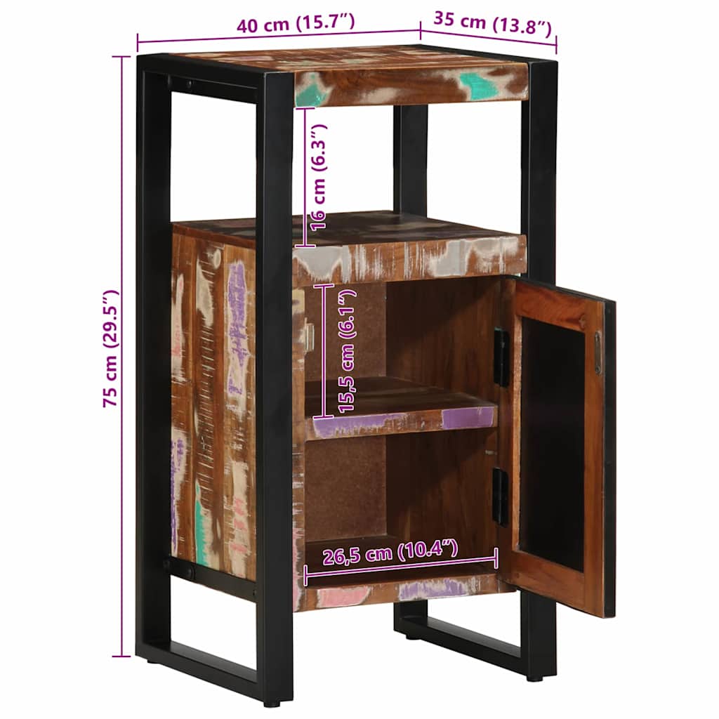 Badezimmerschrank mit Regal Braun Massives upgecyceltes Holz