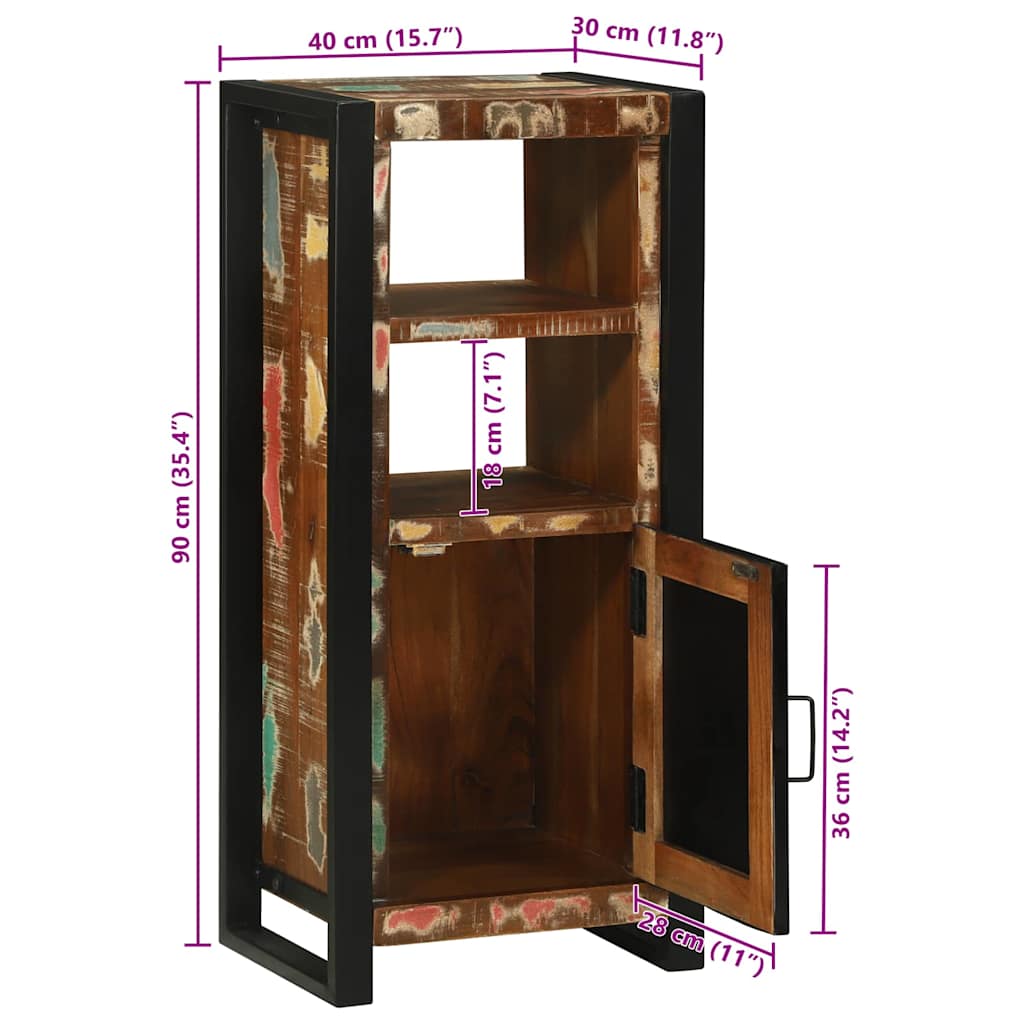 Badezimmerschrank mit Regal Braun Massives upgecyceltes Holz