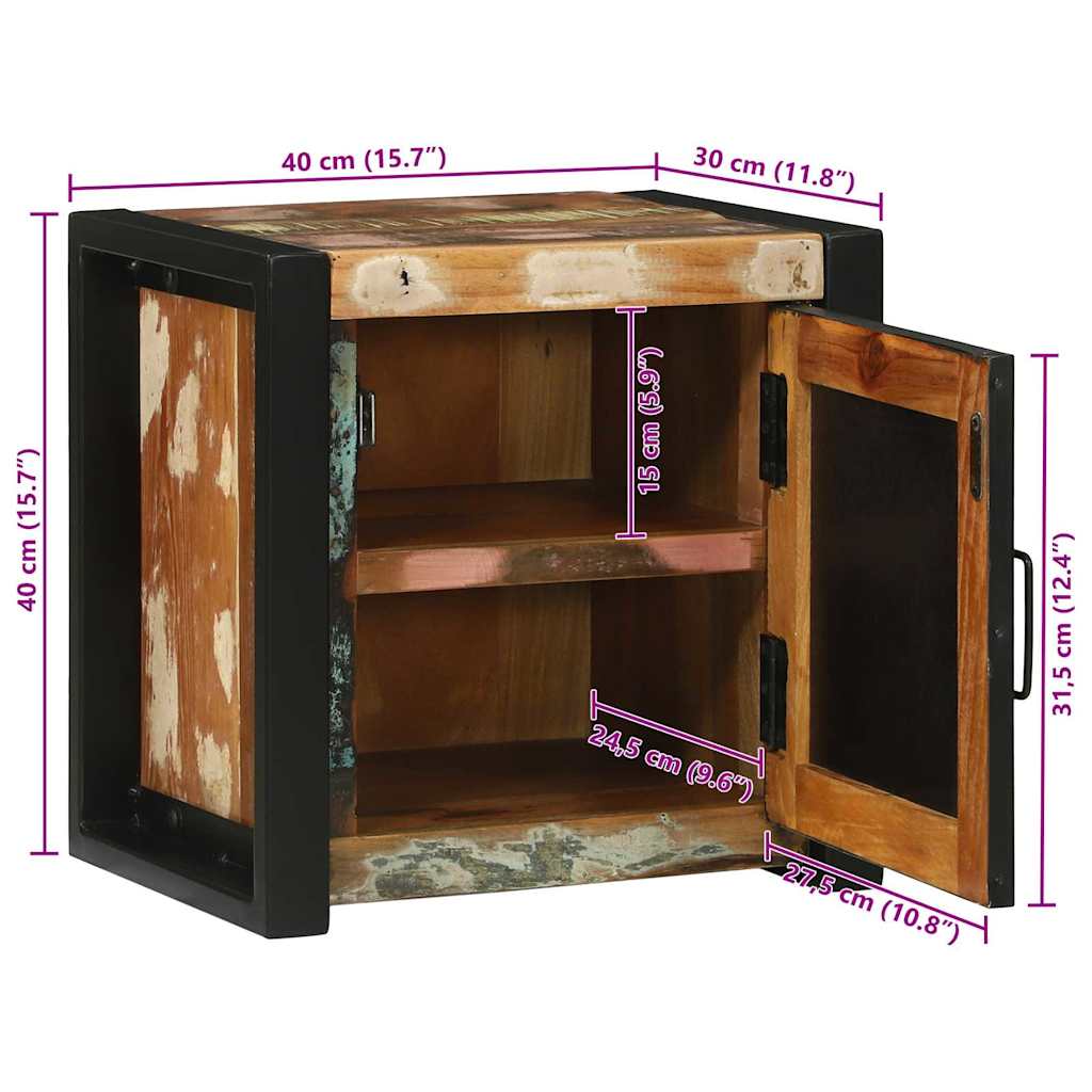 Badezimmerschrank mit Regal Braun Massives upgecyceltes Holz