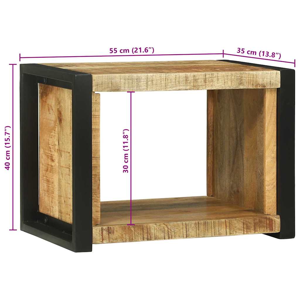 Wandwürfel mit Speicher Braun 55 x 35 x 40 cm Massivholz Mango