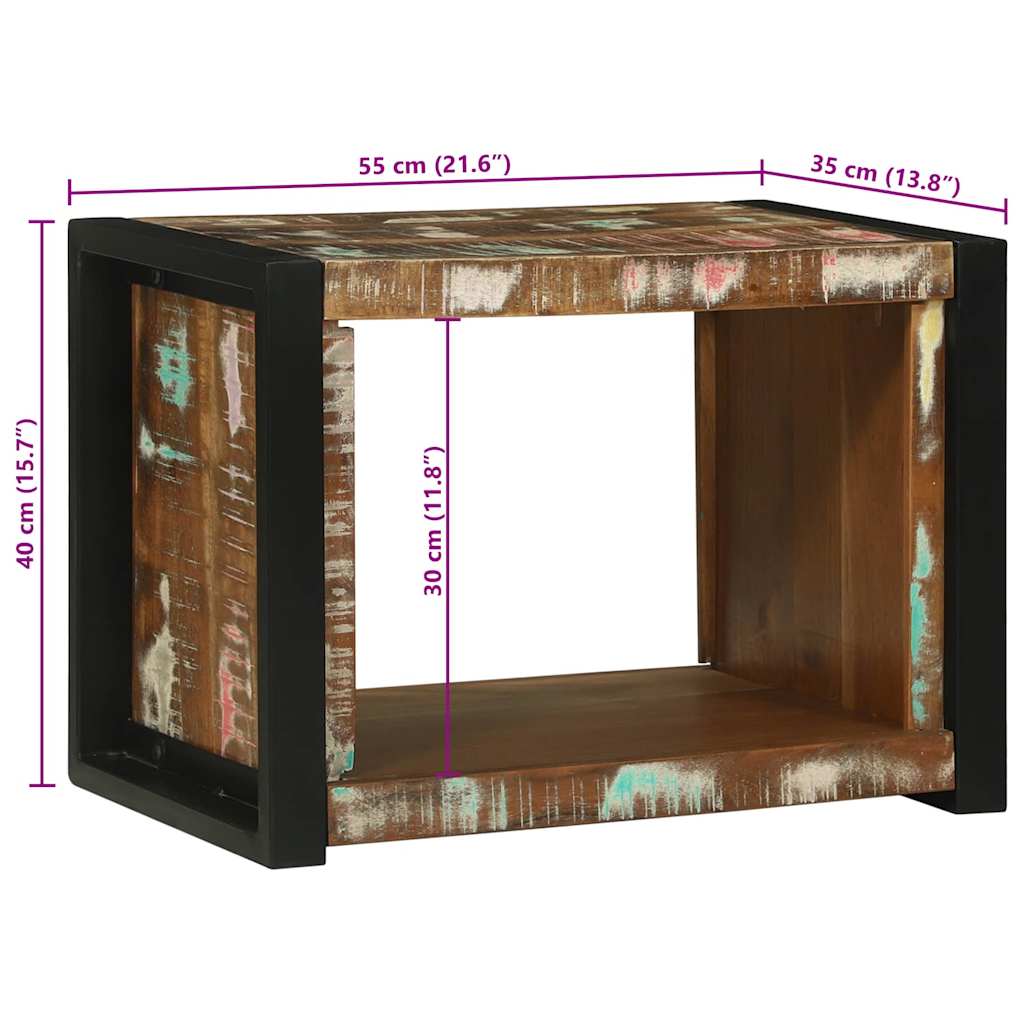 Wandwürfel Braun 55 x 35 x 40 cm Massives upgecyceltes Holz