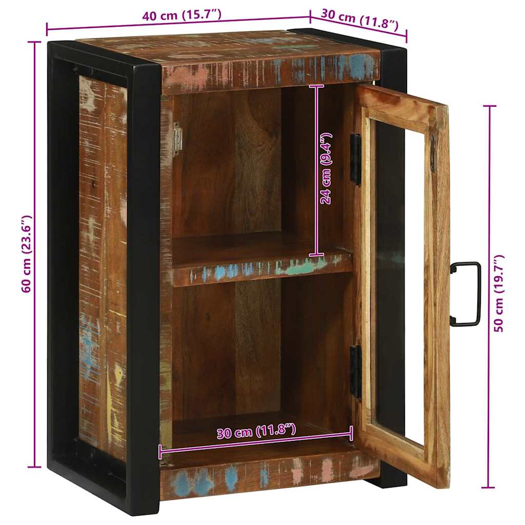Badezimmerschrank mit Regal Braun Massives upgecyceltes Holz
