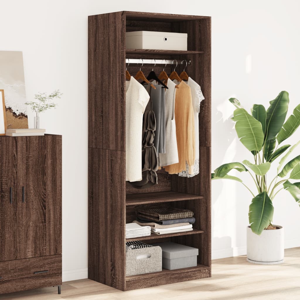 Wardrobe brown oak look 80x50x200 cm wood material