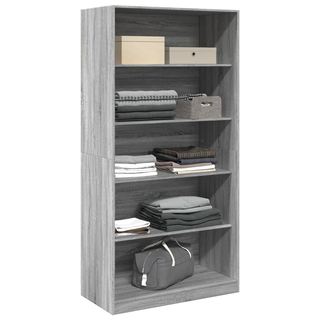 Wardrobe Grey Sonoma 100x50x200 cm Wood Material
