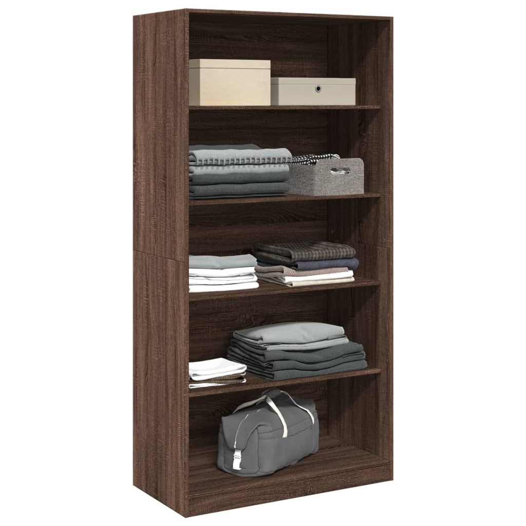 Armoire aspect chêne marron 100x50x200 cm matériau bois