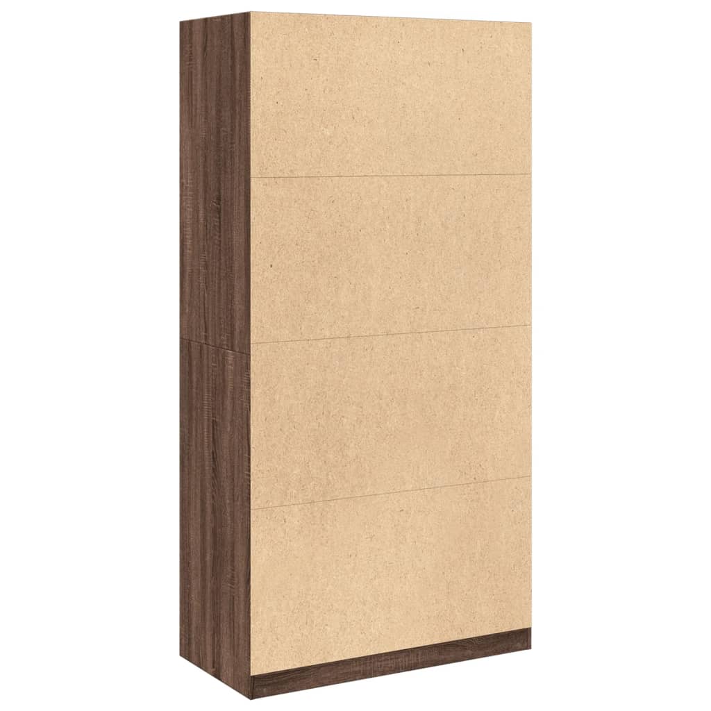 Armoire aspect chêne marron 100x50x200 cm matériau bois
