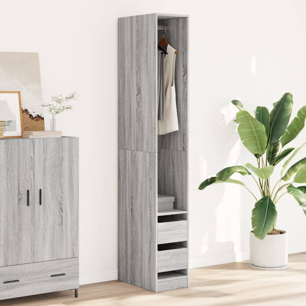 Wardrobe Grey Sonoma 30x50x200 cm wood material