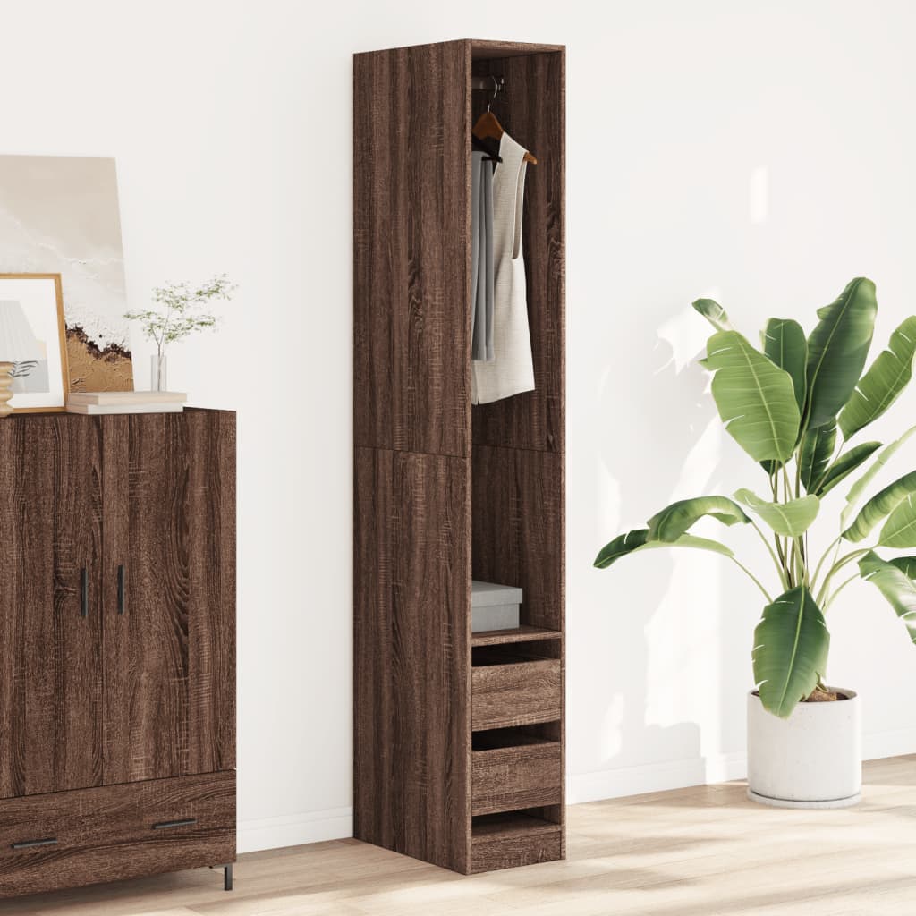 Wardrobe brown oak look 30x50x200 cm wood material