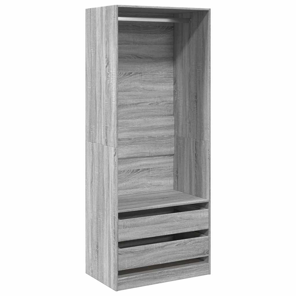 Armoire Gris Sonoma 80x50x200 cm en matériau à base de bois