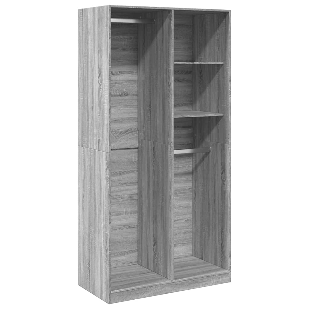 Wardrobe Grey Sonoma 100x50x200 cm Wood Material
