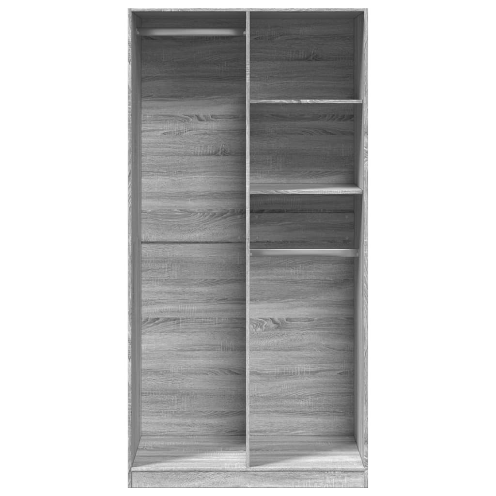 Wardrobe Grey Sonoma 100x50x200 cm Wood Material