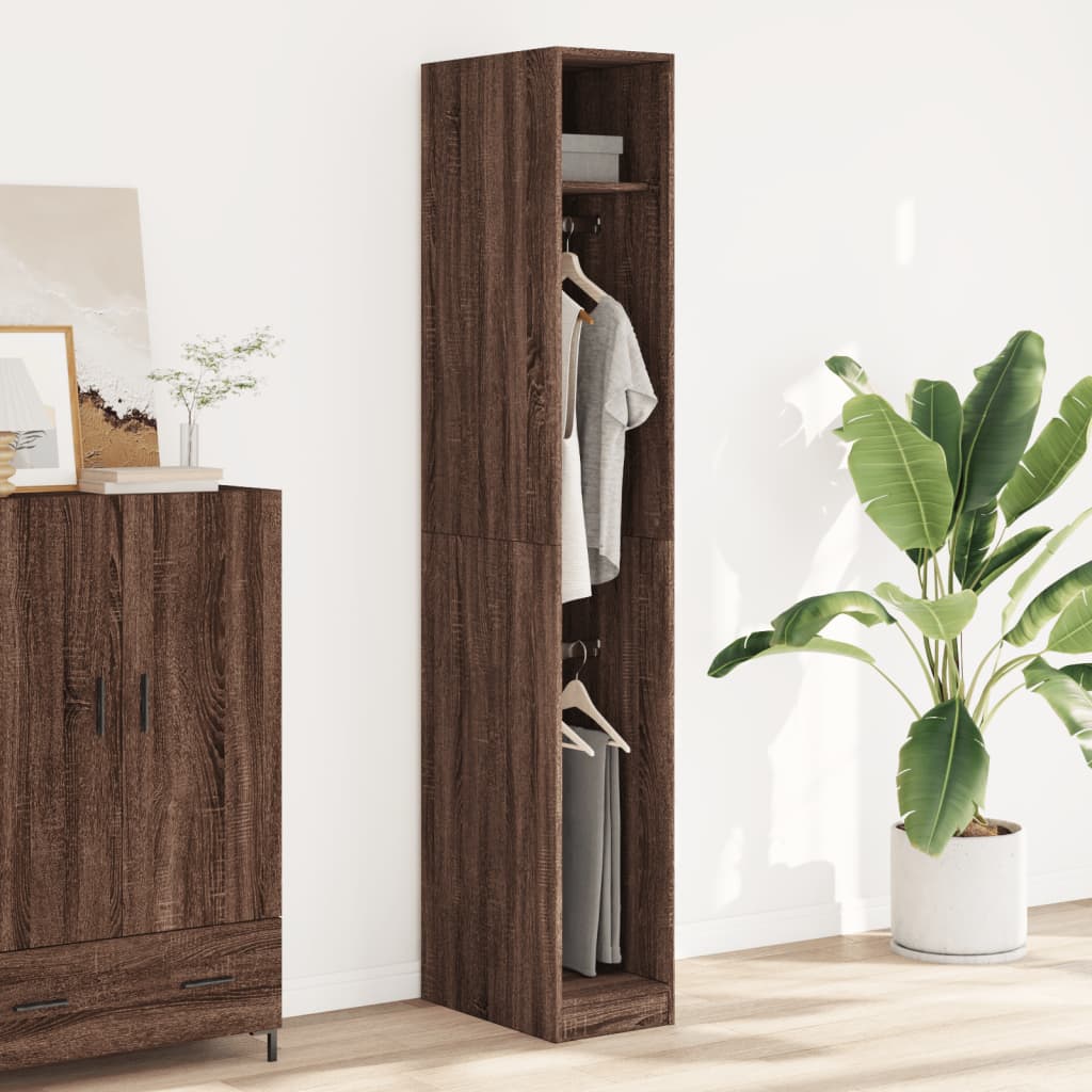 Wardrobe brown oak look 30x50x200 cm wood material