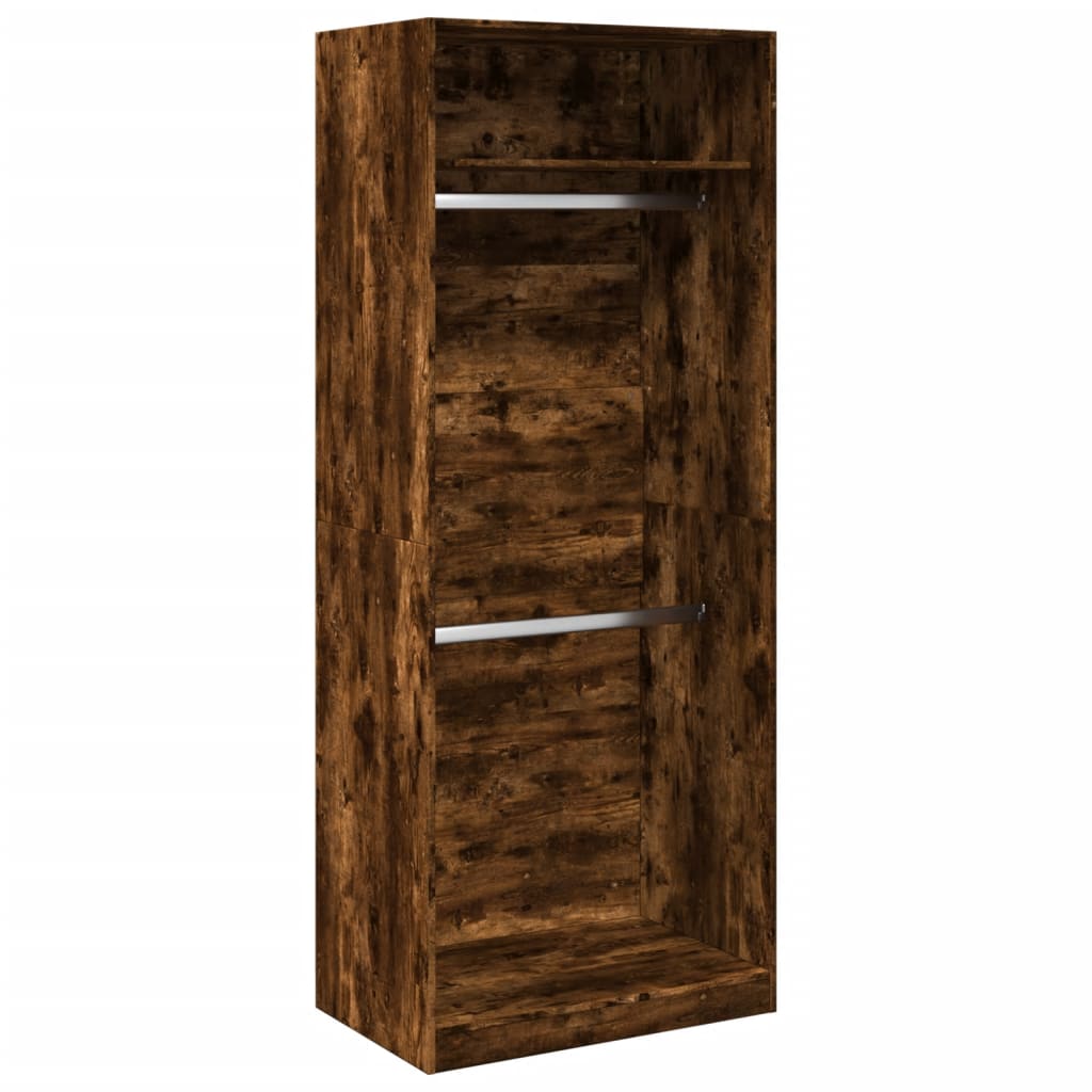 Wardrobe smoked oak 80x50x200 cm wood material