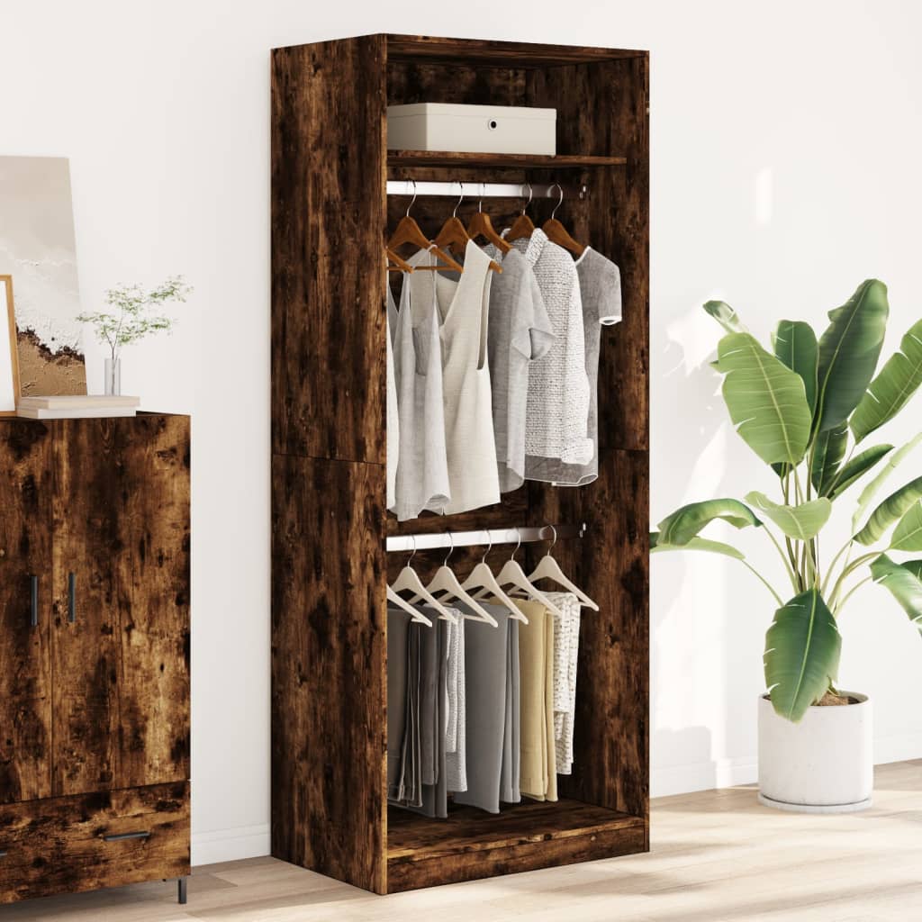 Wardrobe smoked oak 80x50x200 cm wood material