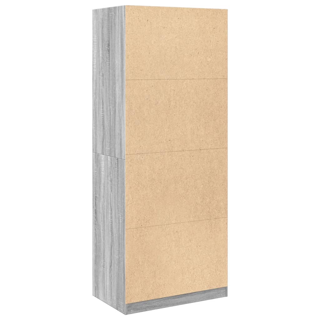 Armoire Gris Sonoma 80x50x200 cm en matériau à base de bois