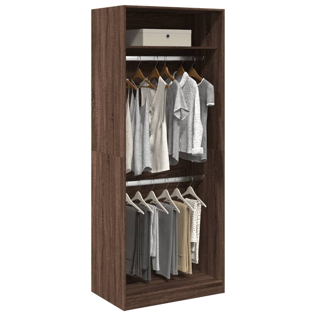 Wardrobe brown oak look 80x50x200 cm wood material