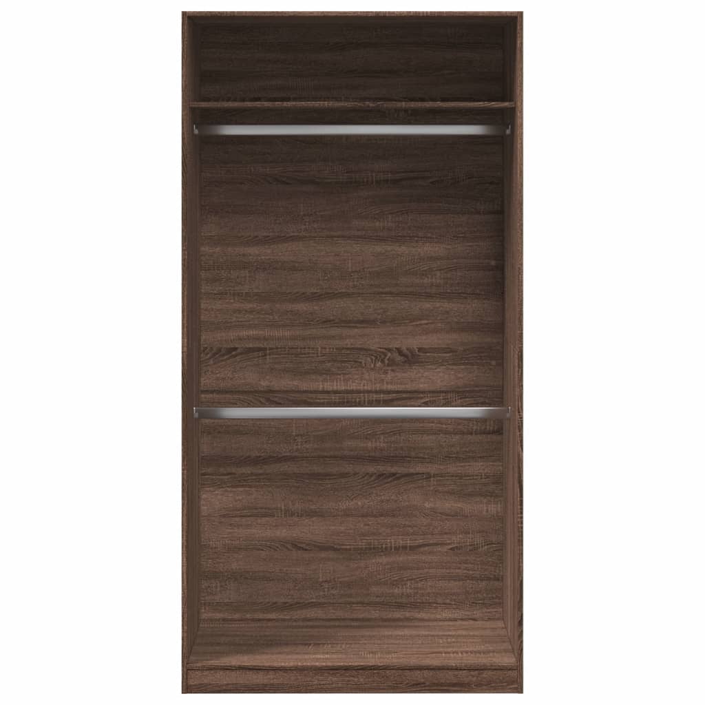 Armoire aspect chêne marron 100x50x200 cm matériau bois
