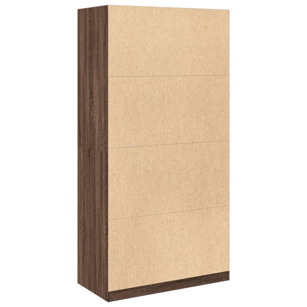 Armoire aspect chêne marron 100x50x200 cm matériau bois