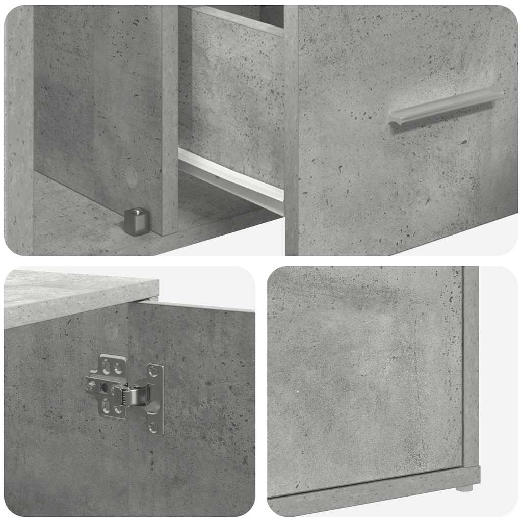 Eckregal Betongrau 160x40x45 cm Holzwerkstoff