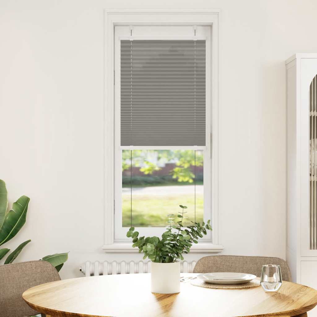 Pleated blind anthracite 45x100 cm fabric width 44.4 cm polyester