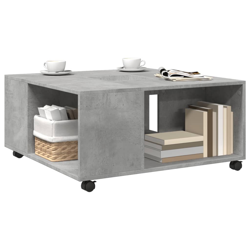 Coffee table concrete grey 80x80x40 cm wood material