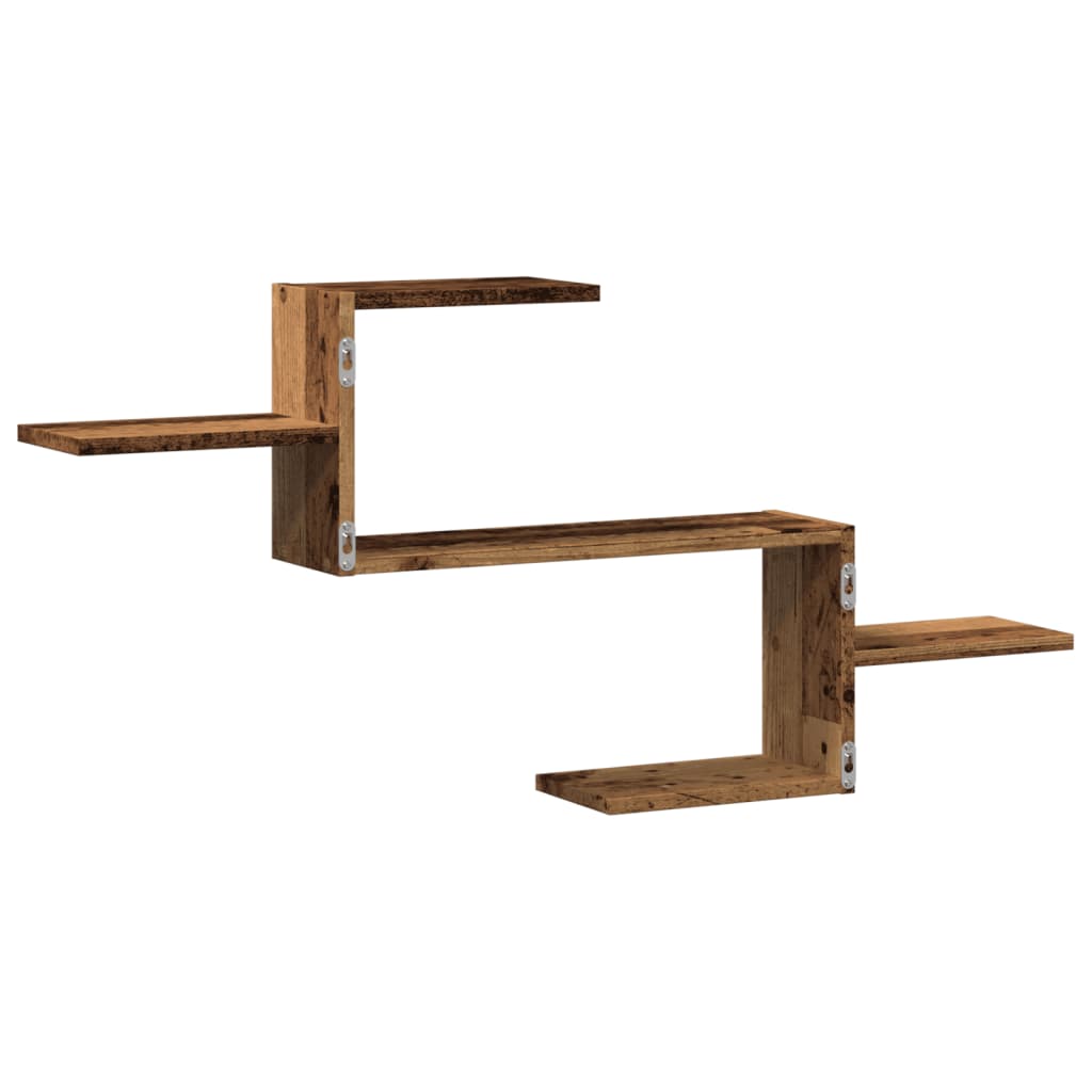 Wall shelf reclaimed wood look 104x15x49 cm wood material
