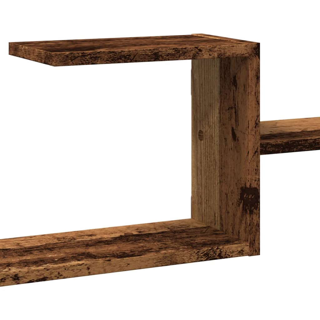 Wall shelf reclaimed wood look 104x15x49 cm wood material
