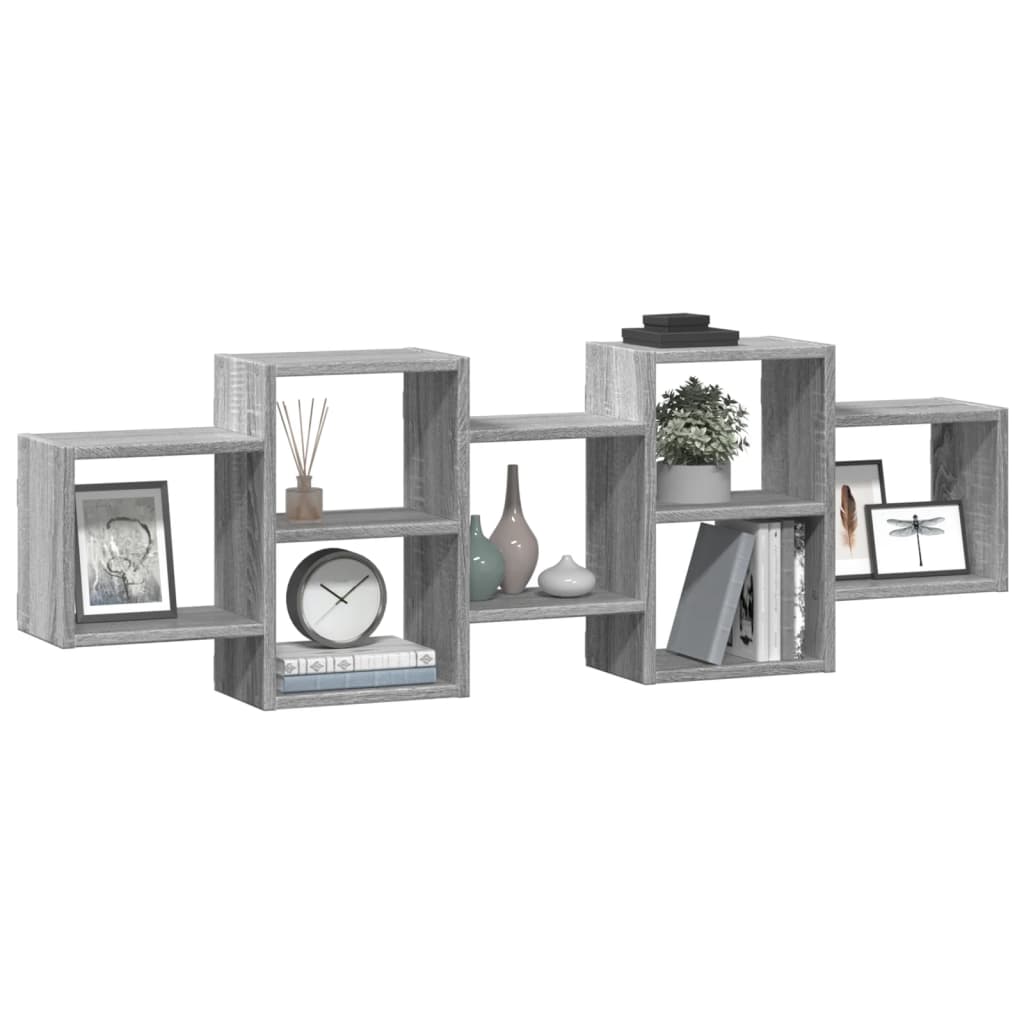 Wall shelf Grey Sonoma 129x18x42 cm wood material