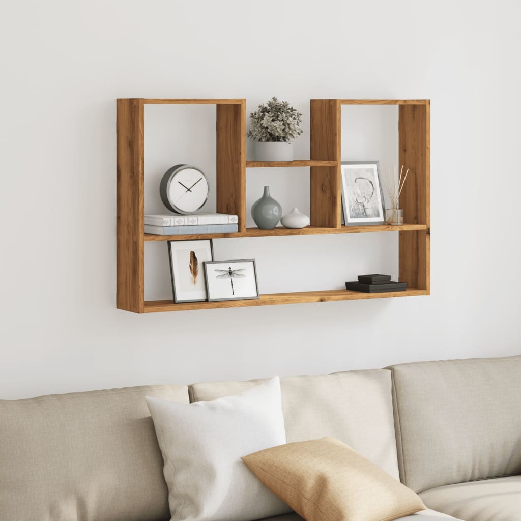 Wall shelf Artisan oak 99x15x60 cm wood material
