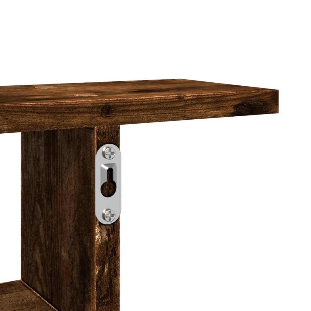 Wall shelves 2 pcs. Smoked oak 38x12x38 cm wood material
