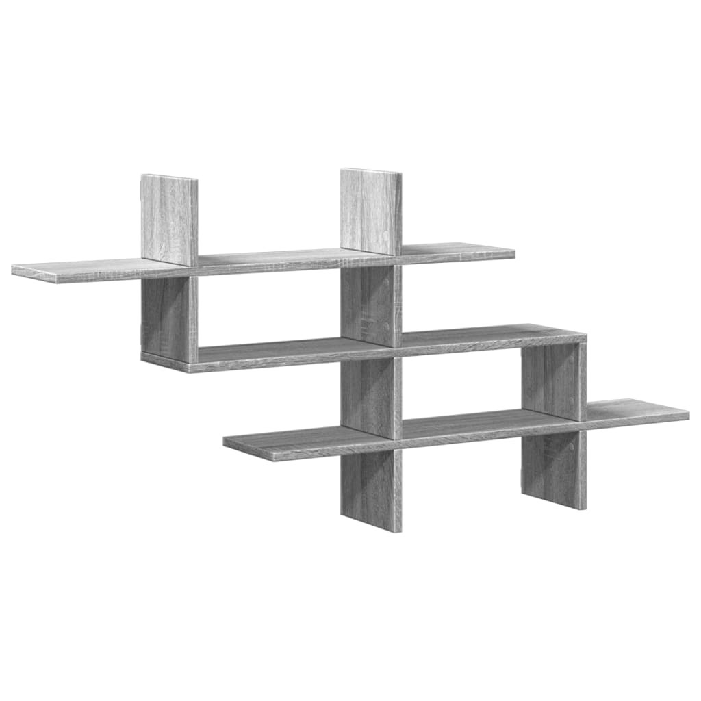 Wall shelf gray Sonoma 124.5x18x60.5 cm wood material