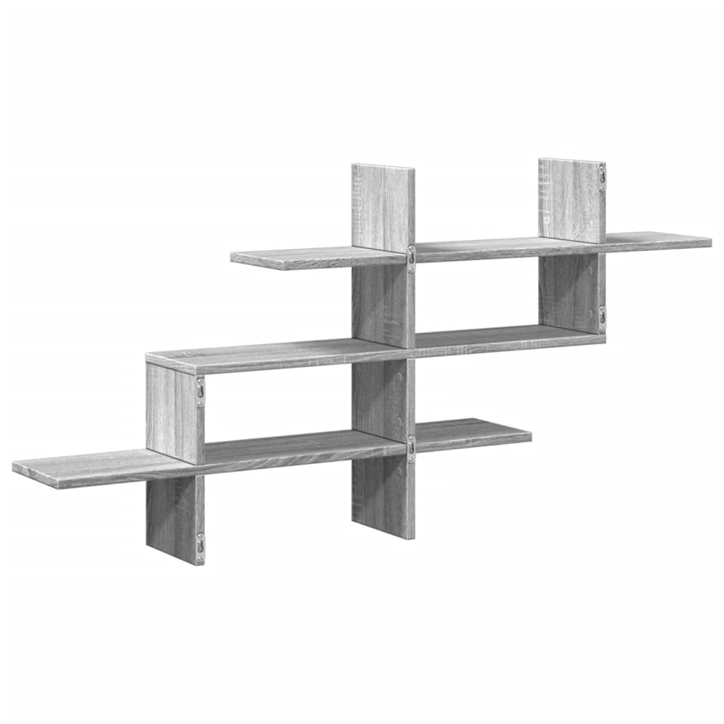 Wall shelf gray Sonoma 124.5x18x60.5 cm wood material