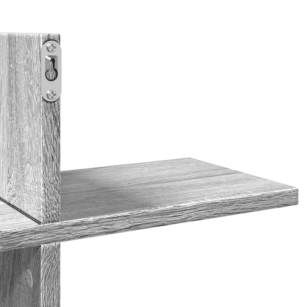 Wall shelf gray Sonoma 124.5x18x60.5 cm wood material