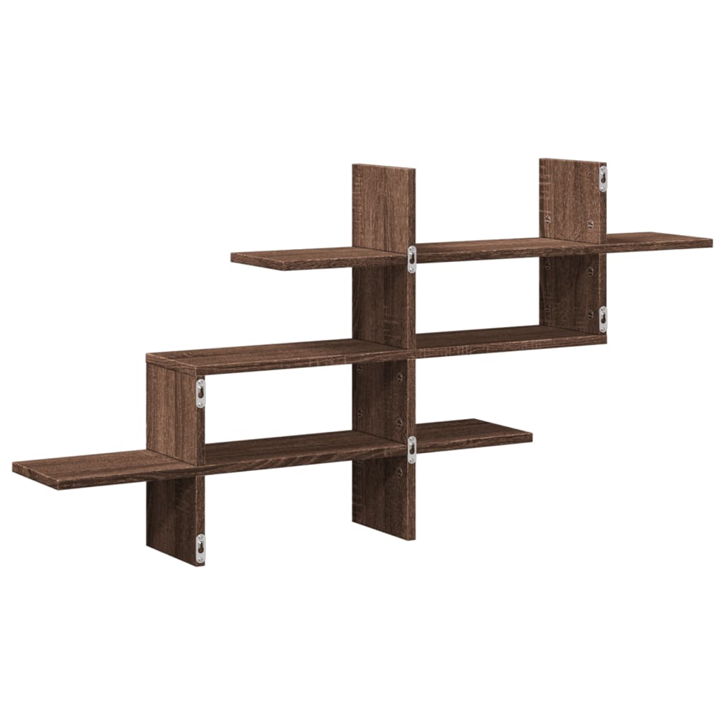 Wall shelf brown oak look 124.5x18x60.5 cm wood material