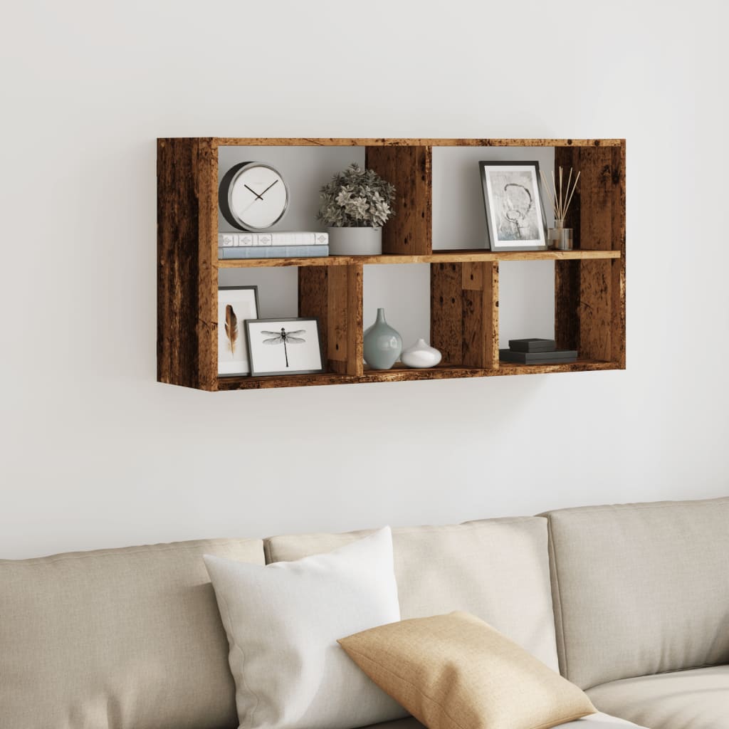 Wall shelf old wood look 100x25x50 cm wood material