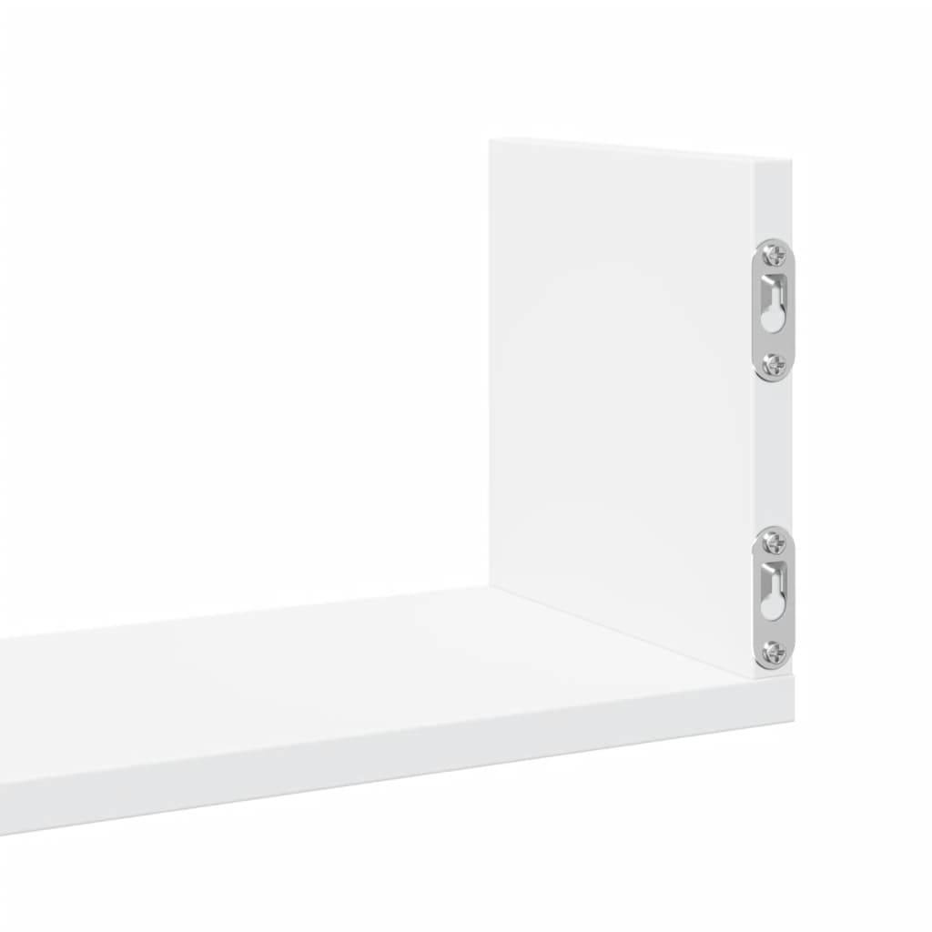 Wall shelves 3 pcs. White 58x18x18 cm wood material