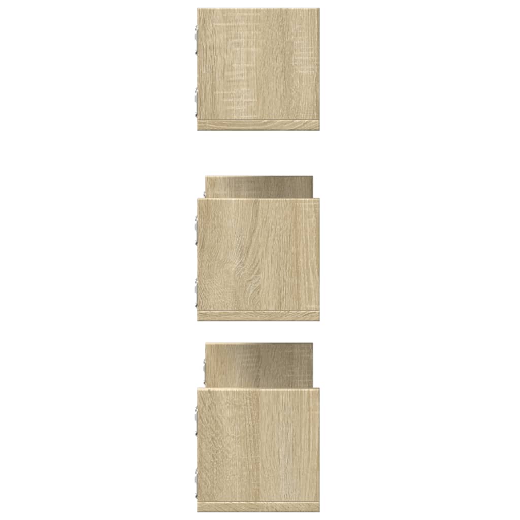 Wall shelves 3 pcs. Sonoma oak 58x18x18 cm wood material