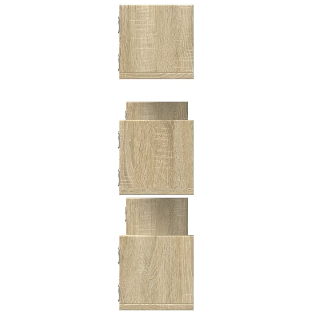 Wall shelves 3 pcs. Sonoma oak 80x18x18 cm wood material