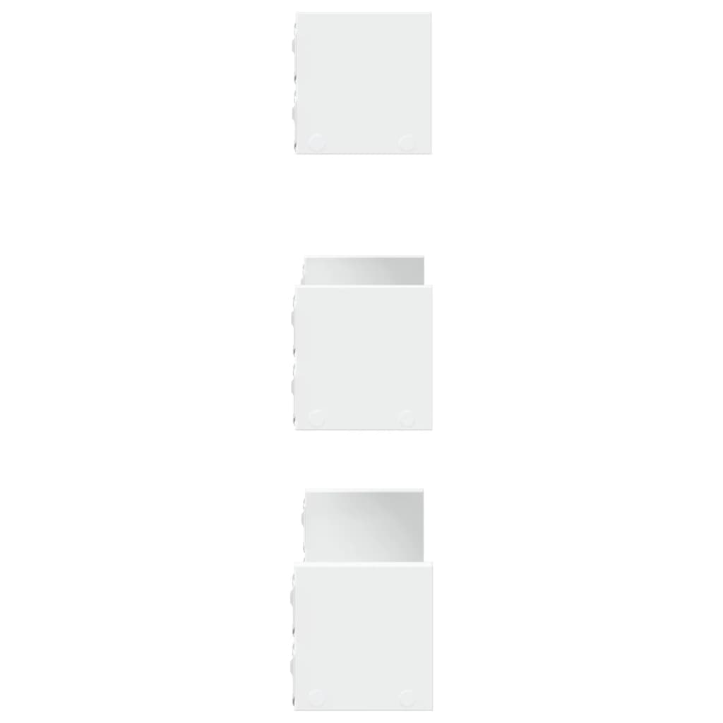 Wall shelf 3 pcs. White wood material