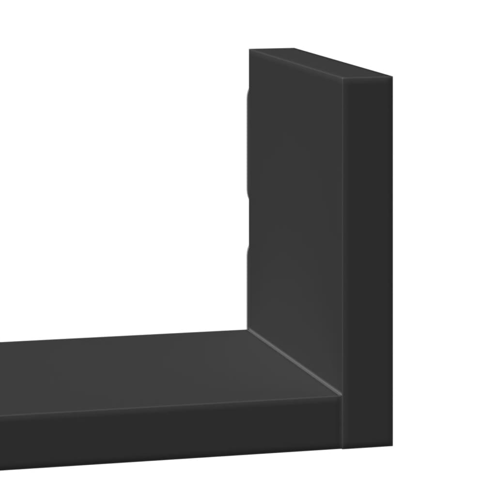 Wall shelf 3 pcs. Black wood material