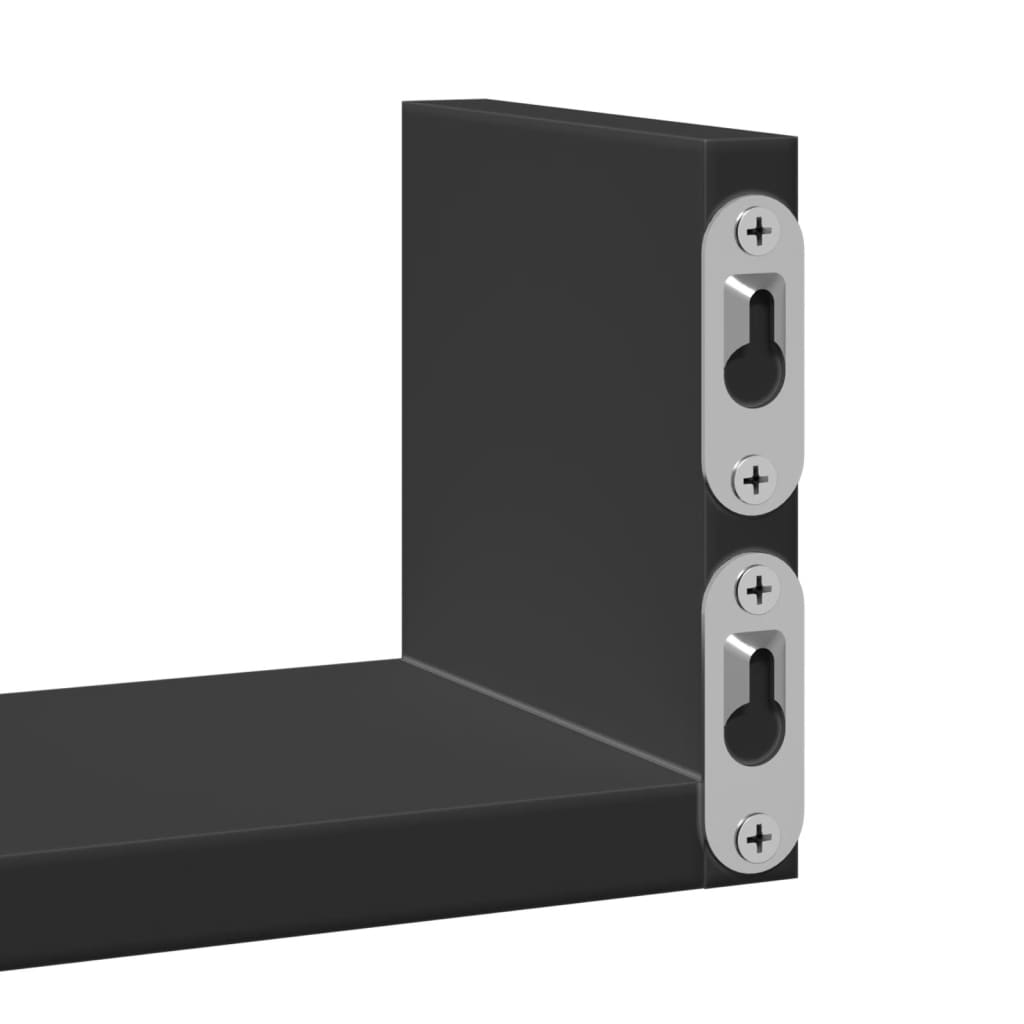Wall shelf 3 pcs. Black wood material