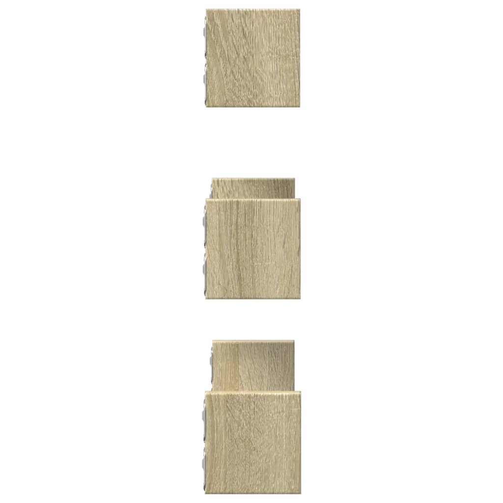 Wall shelf 3 pcs. Sonoma oak wood material