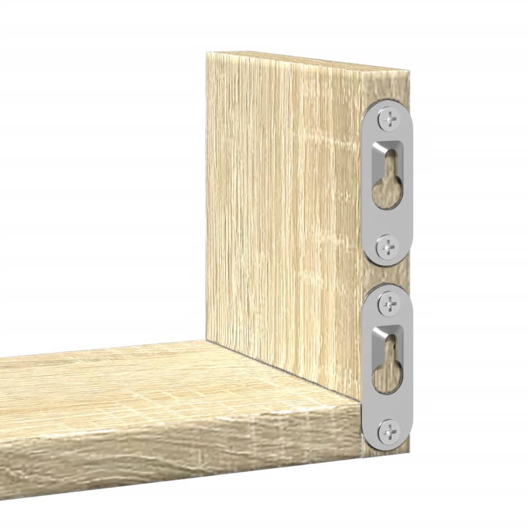 Wall shelf 3 pcs. Sonoma oak wood material